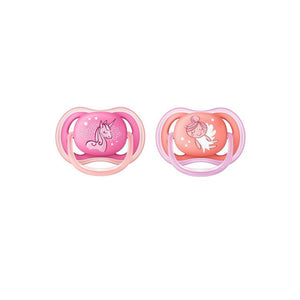 Avent Ultra Air 2'li Emzik 6-18 Ay Kız Pembe Turuncu - Desenli
