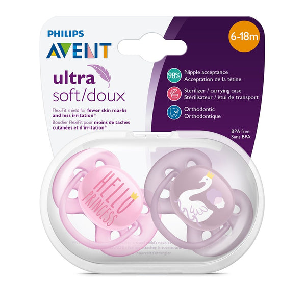 Avent Ultra Soft 2'li Emzik 6-18 Ay Kız Pembe Mor - Çok Renkli