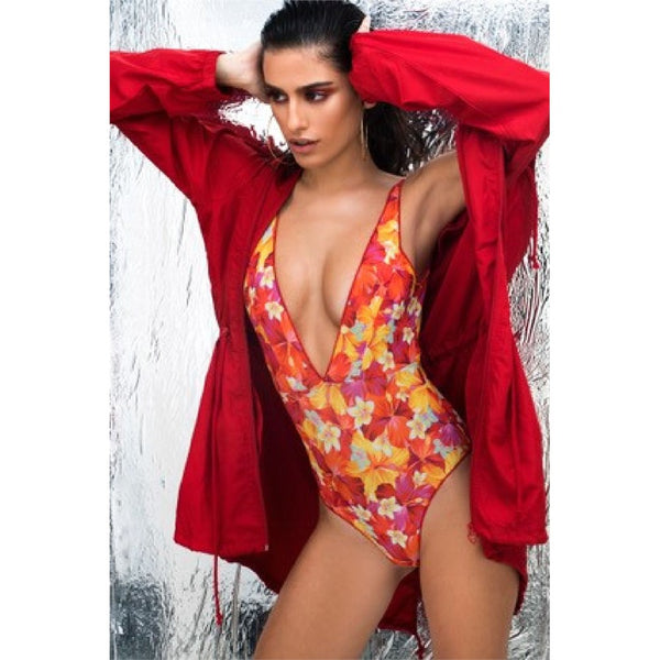 Blankkini Derin V Mayo Flowers