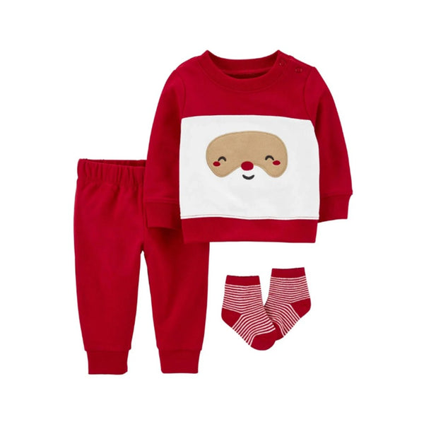 Carter's Bebek 3'lü Alt Üst Set Çoraplı Kırmızı