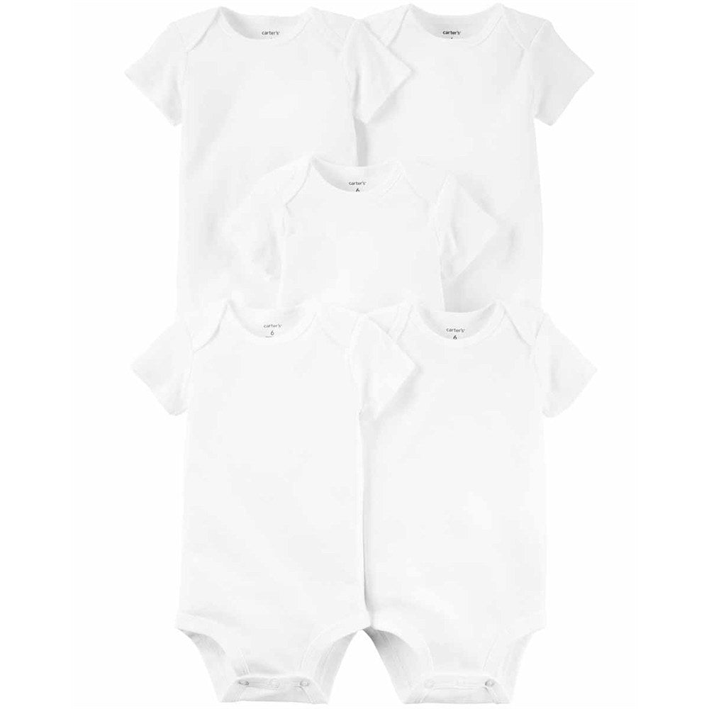 Carter's Bebek 5'li Beyaz Body - SS Yarım Kollu Beyaz