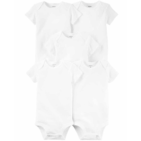 Carter's Bebek 5'li Beyaz Body - SS Yarım Kollu Beyaz