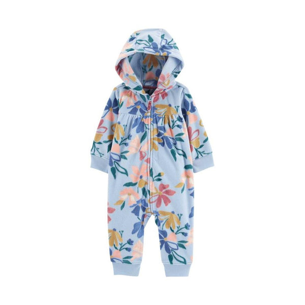 Carter's Kız Bebek Uzun Kollu Tulum - Mavi Çiçek baskılı