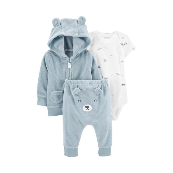 Carter's Erkek Bebek Hırkalı Set - Mavi Ayıcıklı