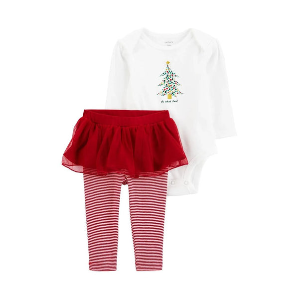 Carter's Kız Bebek 2'li Alt Üst Set Kırmızı Tütülü