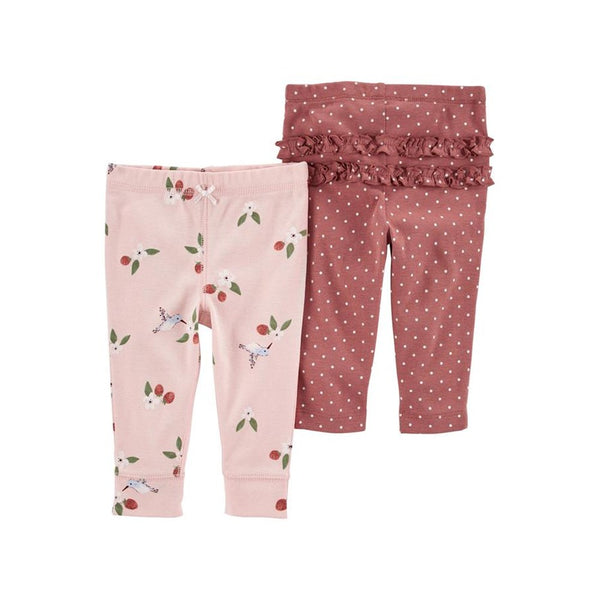 Carter's Kız Bebek 2li Pantolon - Pembe Çiçekli
