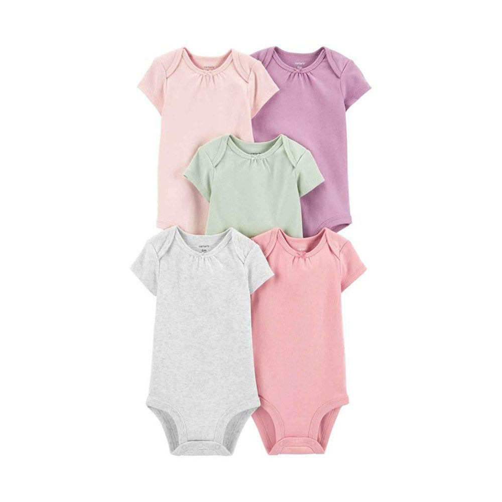 Carter's Kız Bebek 5'li Body Set - Çok renkli düz - Çok Renkli Düz