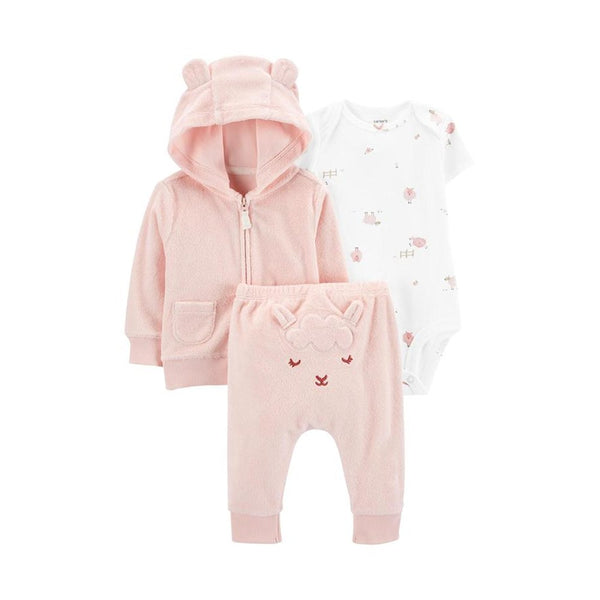 Carter's Kız Bebek Hırkalı Set - Pembe Kuzulu