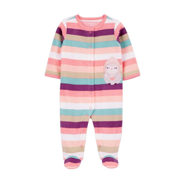 Carter's Kız Bebek Polar Uyku Tulumu Çizgili Penguenli