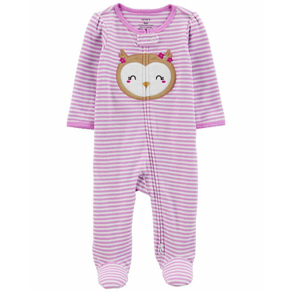 Carter's Kız Bebek Tulum Pembe Çizgili Baykuşlu