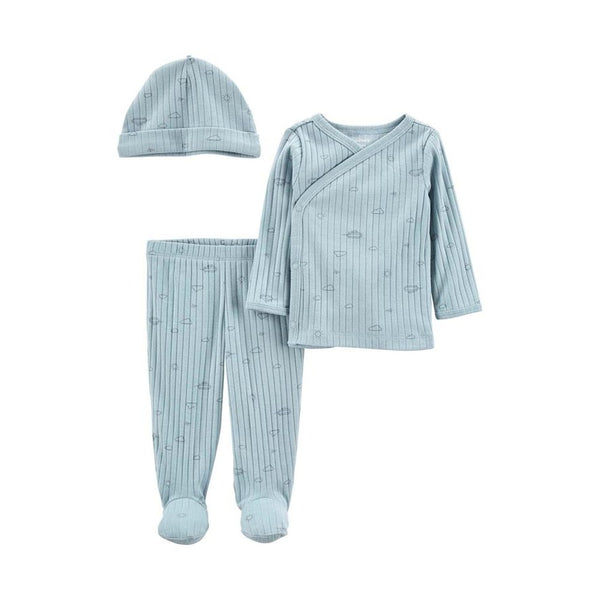 Carter's Layette Bebek 3'lü Body Set - Mavi Bulutlu