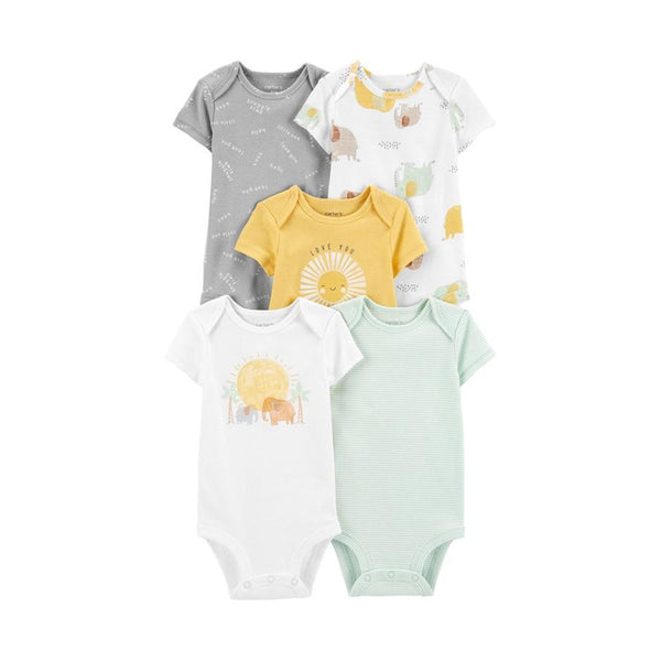 Carter's Layette Bebek 5'li Body Set - Çok Renkli Fil baskılı