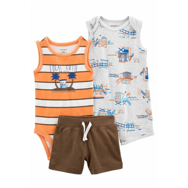 Carter's Layette Erkek Bebek 3'lü Tulum Set Çok Renkli