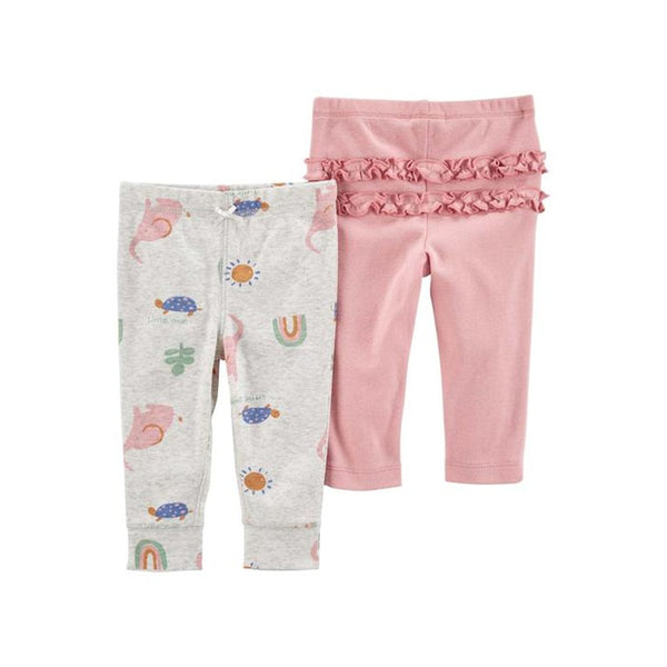 Carter's Layette Kız Bebek 2'li Pantolon Set Pembe, Gri Gökkuşağı