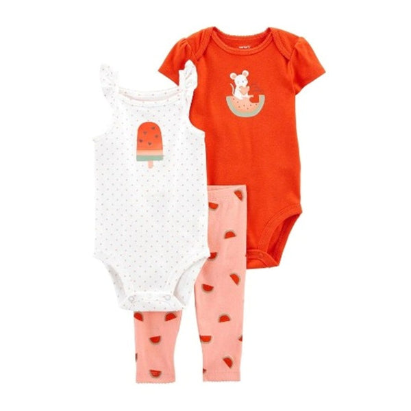 Carter's Layette Kız Bebek 3'lü Alt Üst Set Pembe