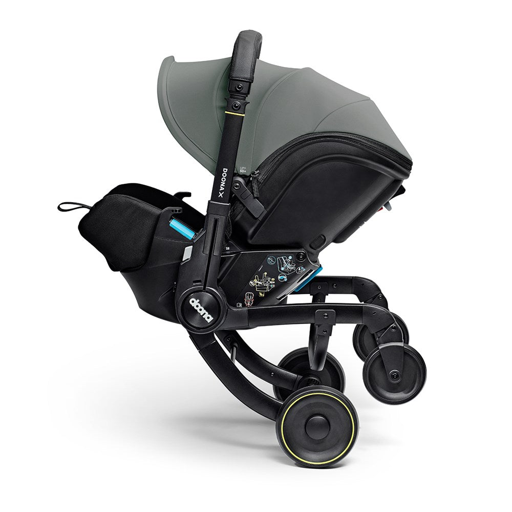 Doona X Bebek Arabasına Dönüşen Tekerlekli Gr 0 i-Size 3 Yatış Pozisyonlu Ana Kucağı Oto Koltuğu - Slate Gree - Slate Green