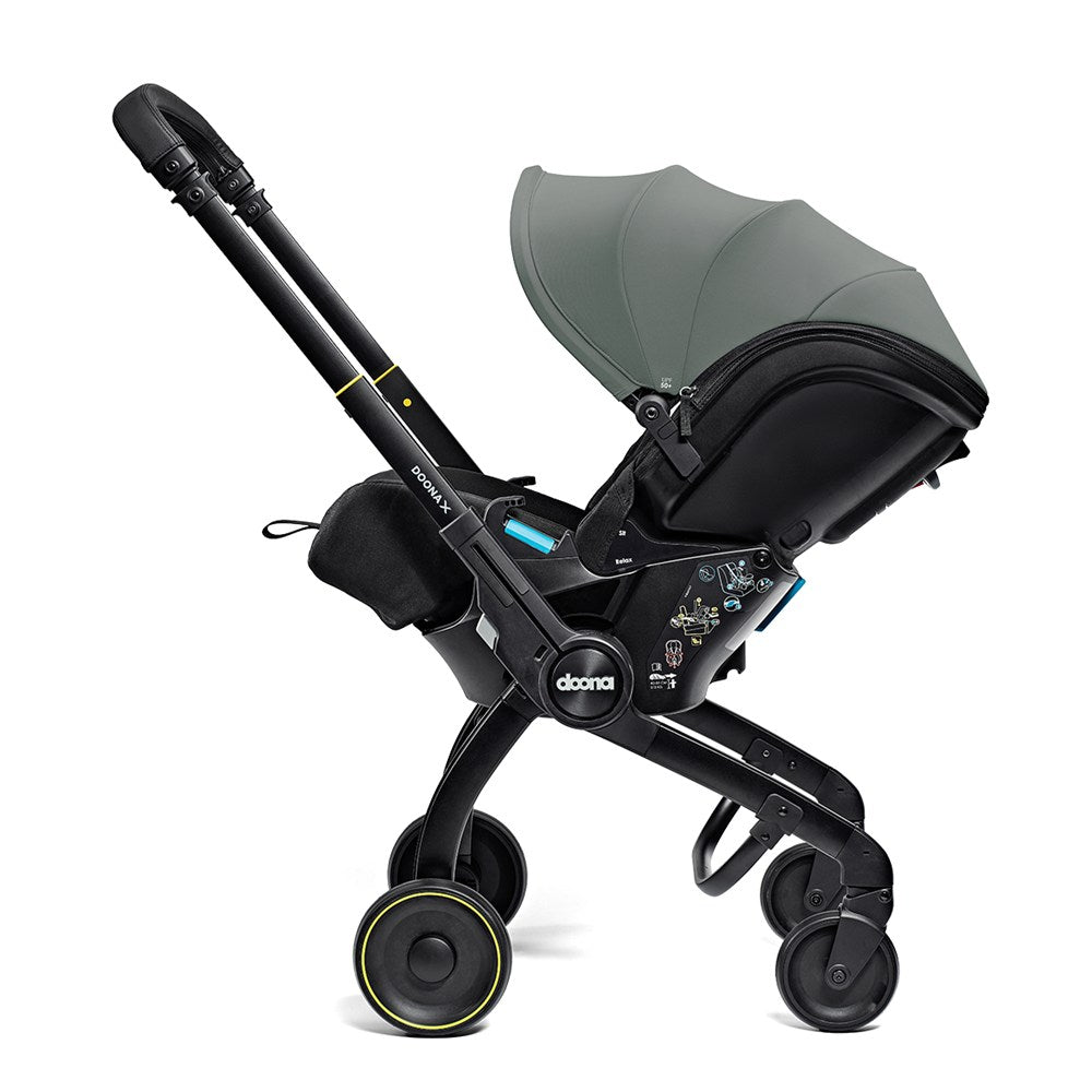 Doona X Bebek Arabasına Dönüşen Tekerlekli Gr 0 i-Size 3 Yatış Pozisyonlu Ana Kucağı Oto Koltuğu - Slate Gree - Slate Green