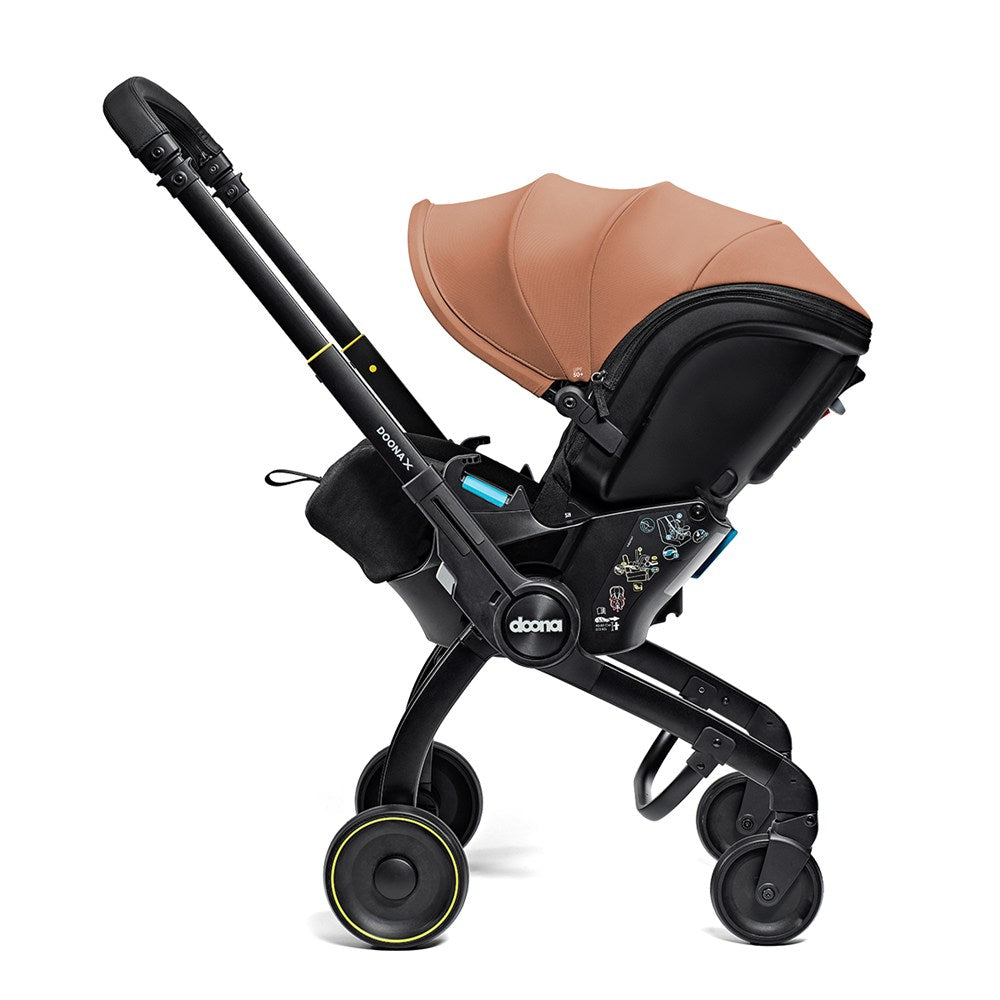 Doona X Bebek Arabasına Dönüşen Tekerlekli Gr 0 i-Size 3 Yatış Pozisyonlu Ana Kucağı Oto Koltuğu - Terracotta
