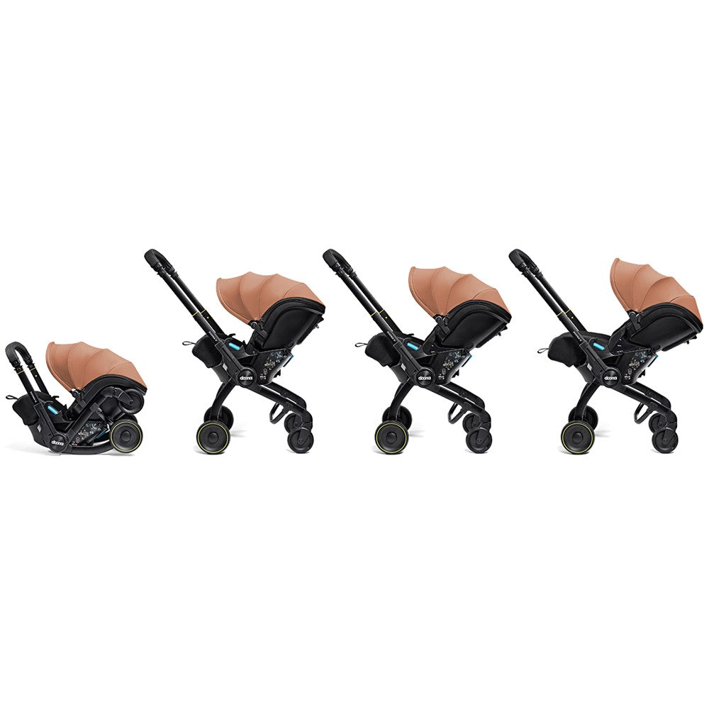 Doona X Bebek Arabasına Dönüşen Tekerlekli Gr 0 i-Size 3 Yatış Pozisyonlu Ana Kucağı Oto Koltuğu - Terracotta
