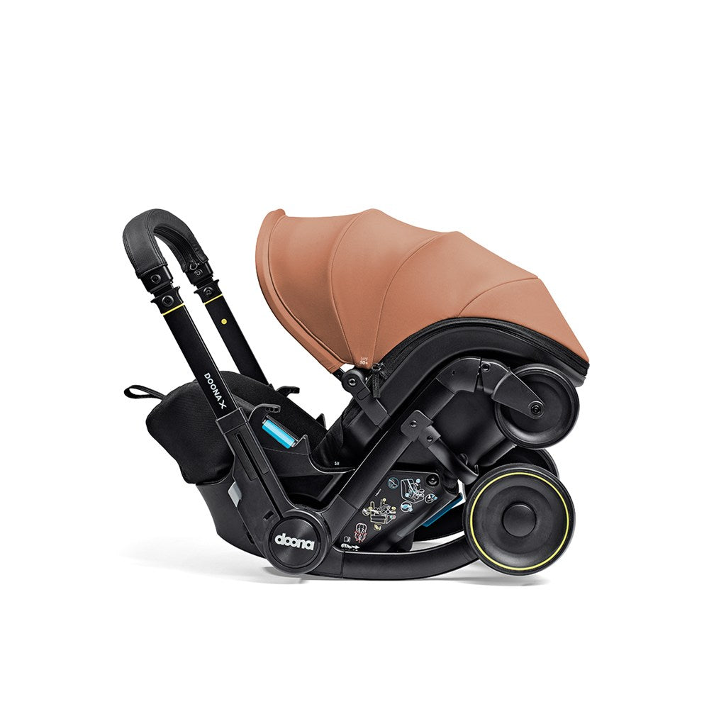 Doona X Bebek Arabasına Dönüşen Tekerlekli Gr 0 i-Size 3 Yatış Pozisyonlu Ana Kucağı Oto Koltuğu - Terracotta