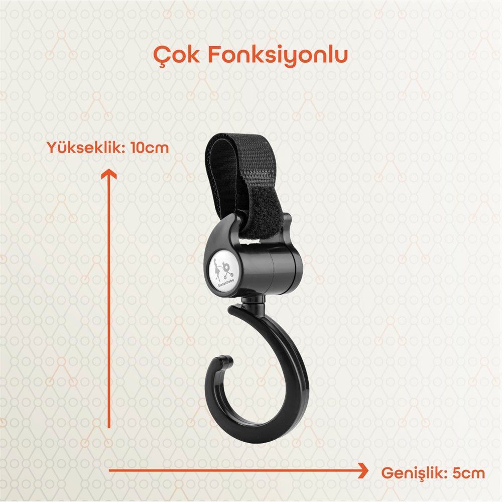 Gezenbebe 360 Derece Dönebilen Bebek Arabası Kancası