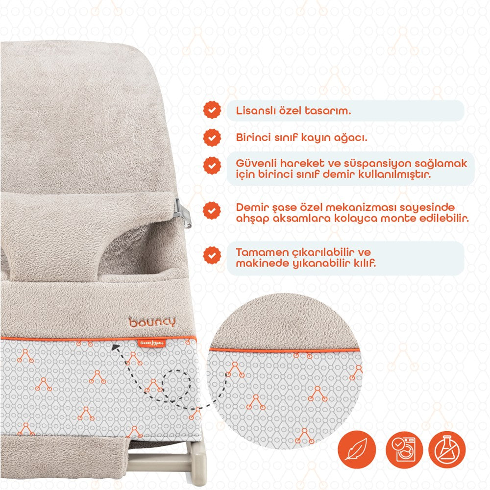 Gezenbebe Bouncy Ev Tipi Ana Kucağı - Mist