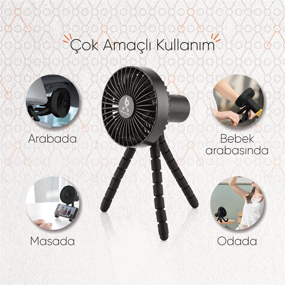 Gezenbebe Çok Fonksiyonlu Bebek Arabası Fanı