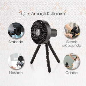 Gezenbebe Çok Fonksiyonlu Bebek Arabası Fanı