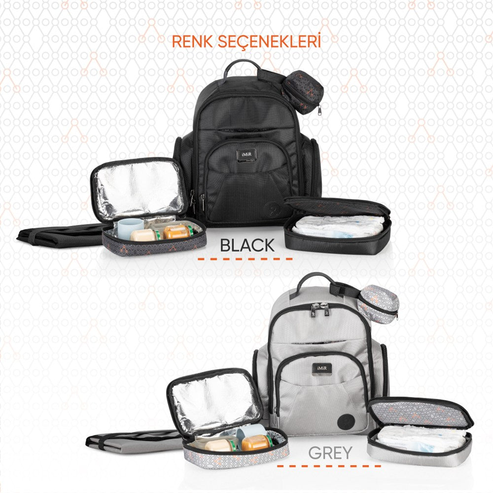 Gezenbebe Çok Fonksiyonlu Kişiselleştirilebilir Bebekli Aile Bebek Bakım Sırt Çantası Grey