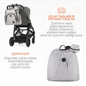 Gezenbebe Çok Fonksiyonlu Kişiselleştirilebilir Bebekli Aile Bebek Bakım Sırt Çantası Grey