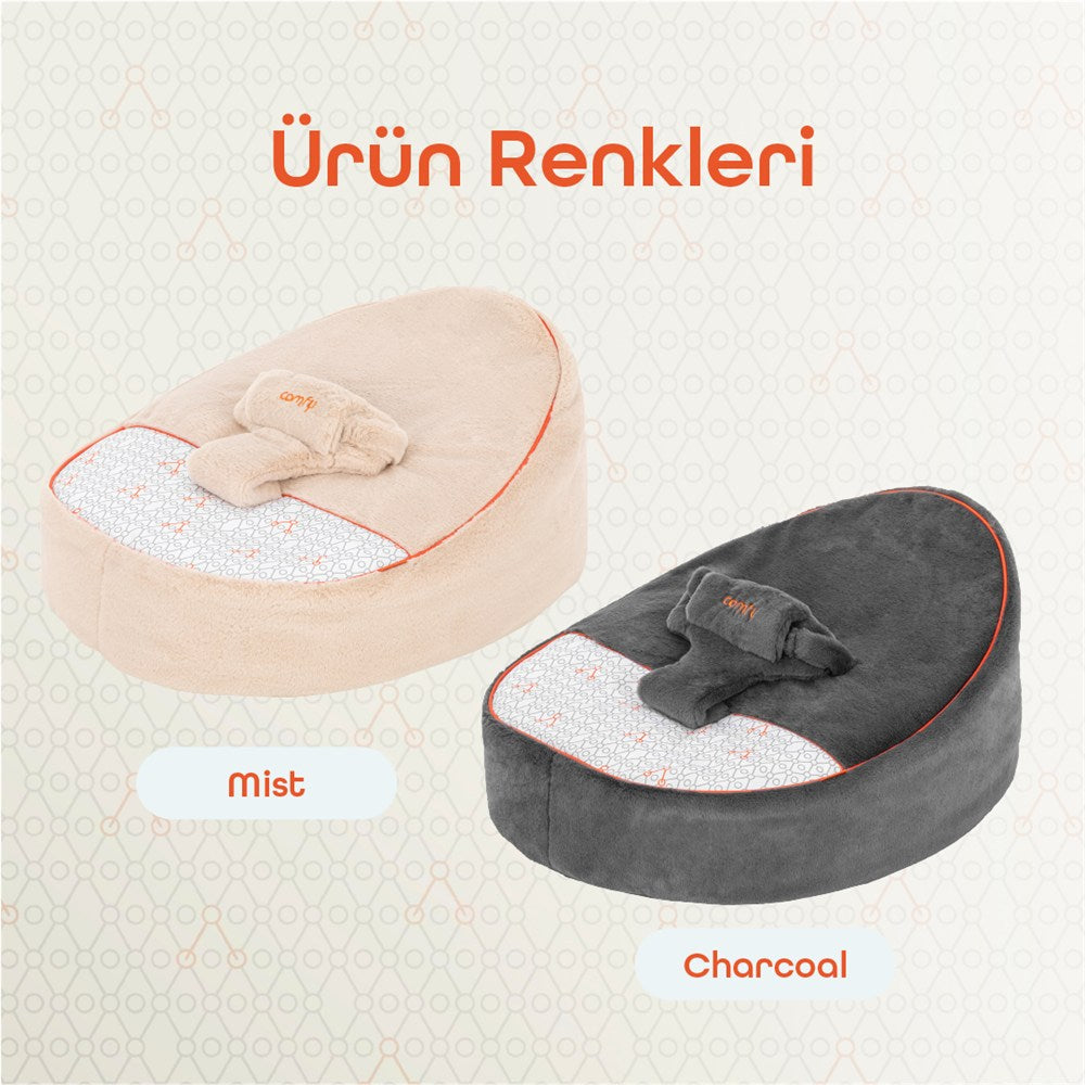 Gezenbebe Comfy Dolgulu Bebek Pufu - Charcoal