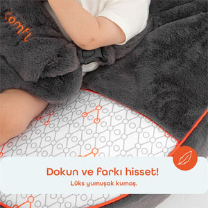 Gezenbebe Comfy Dolgulu Bebek Pufu - Charcoal