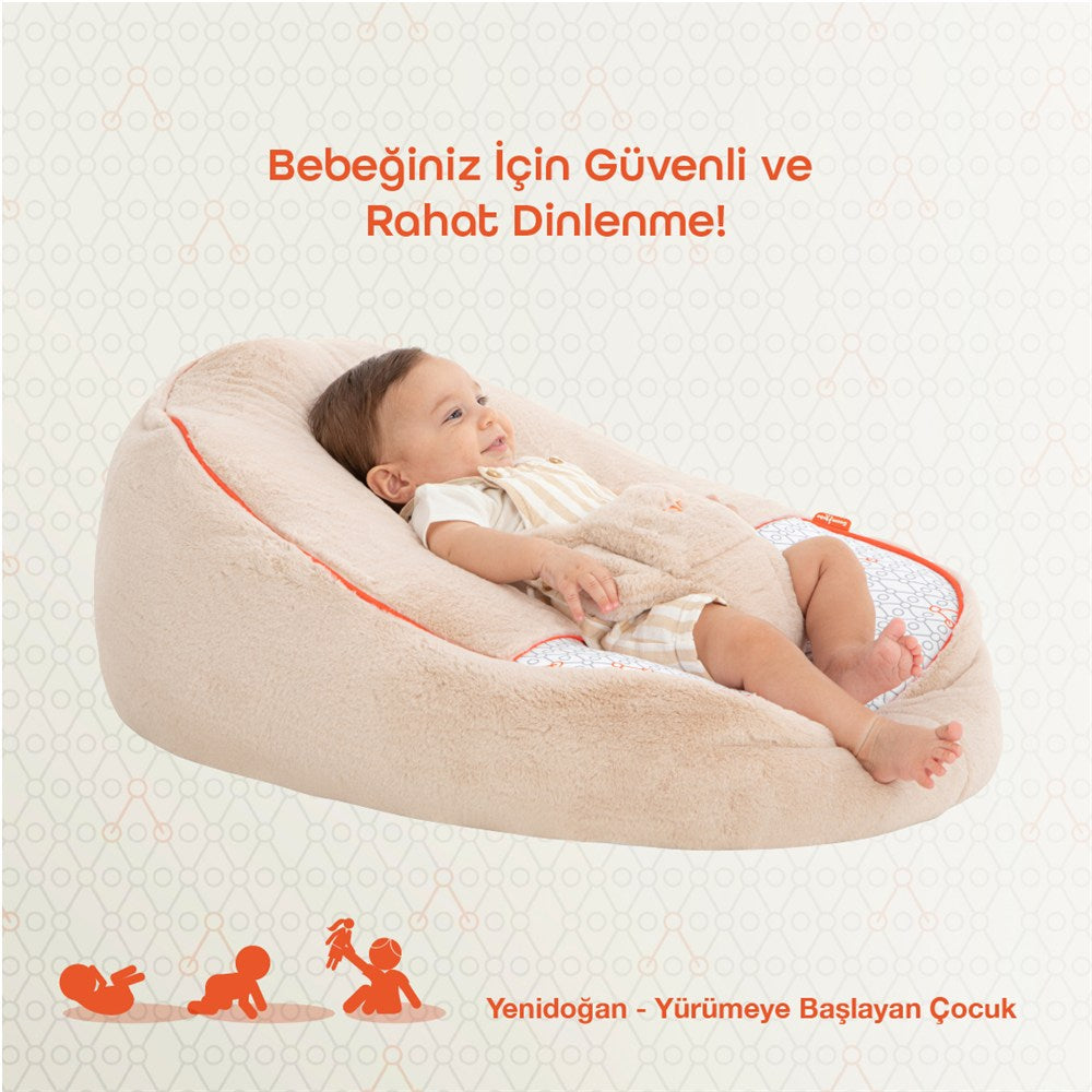 Gezenbebe Comfy Dolgulu Bebek Pufu - Mist