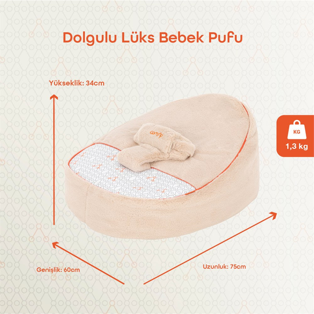 Gezenbebe Comfy Dolgulu Bebek Pufu - Mist