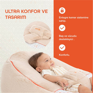 Gezenbebe Comfy Dolgulu Bebek Pufu - Mist
