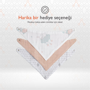 Gezenbebe Hero 3'lü Bebek-Çocuk Fular Önlük Seti Bunny