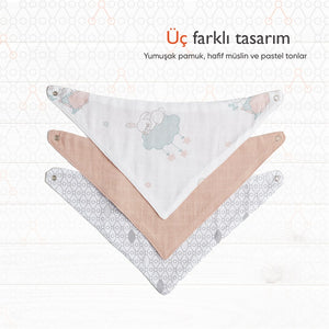 Gezenbebe Hero 3'lü Bebek-Çocuk Fular Önlük Seti Bunny