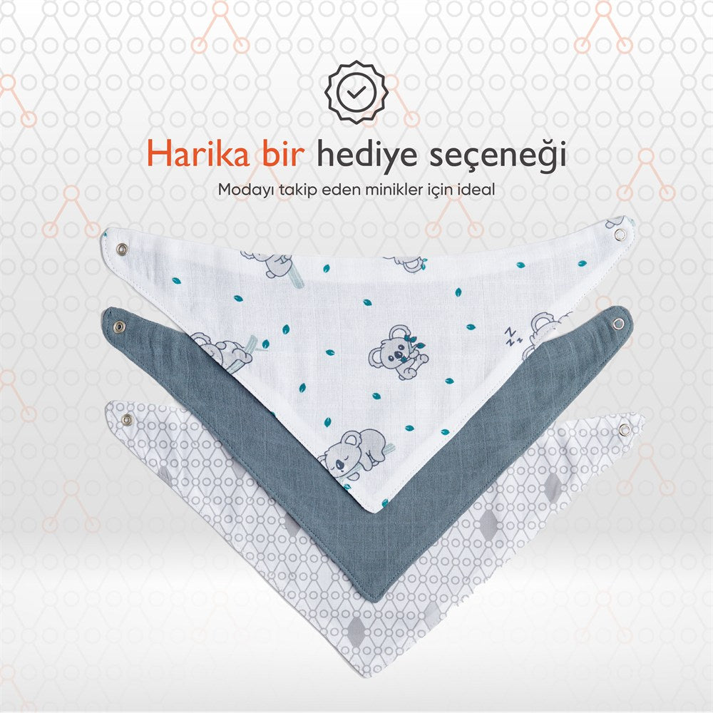 Gezenbebe Hero 3'lü Bebek-Çocuk Fular Önlük Seti Koala