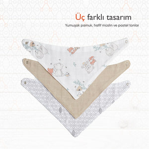Gezenbebe Hero 3'lü Bebek-Çocuk Fular Önlük Seti Teddy