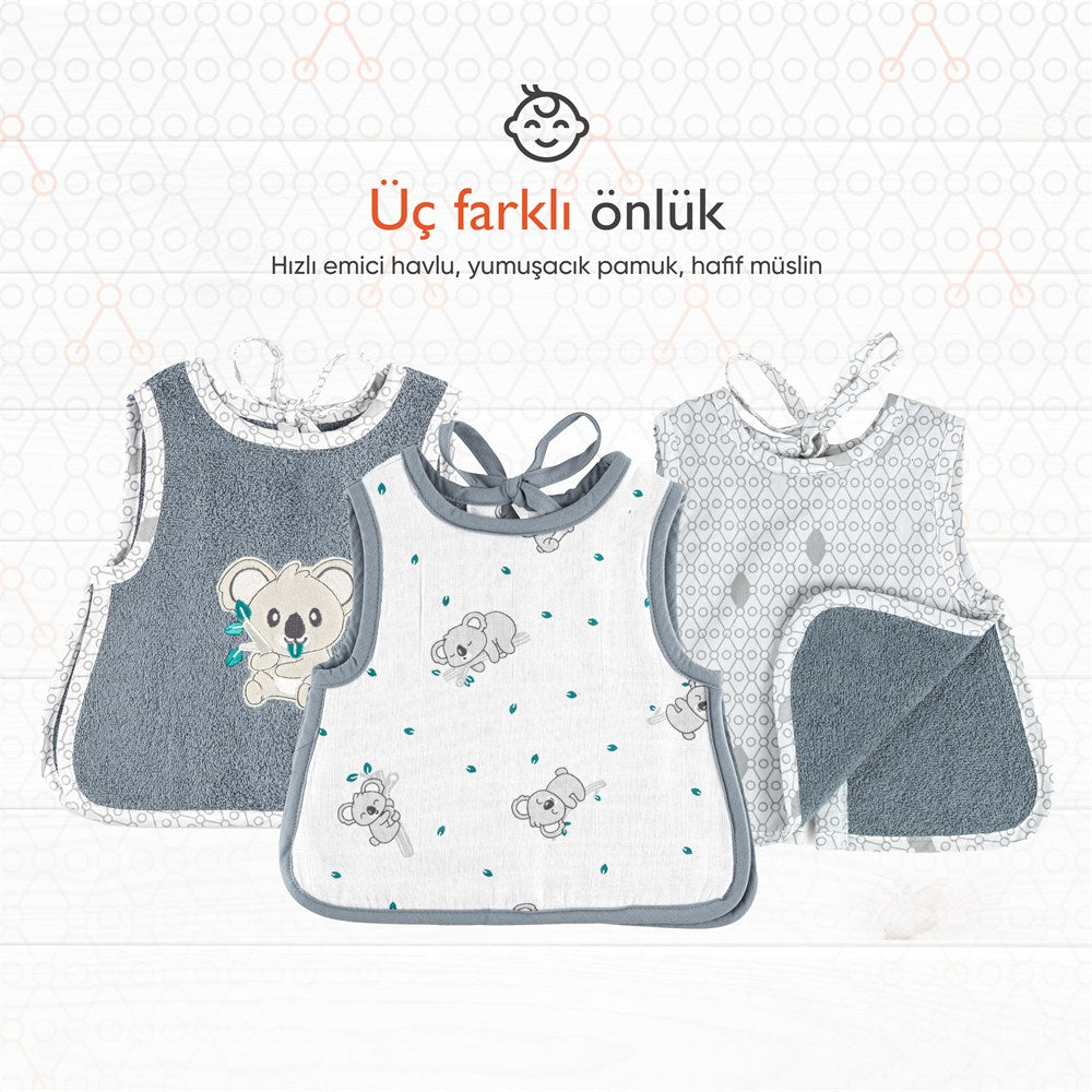 Gezenbebe Hero 3'lü Çocuk Önlük Seti Koala