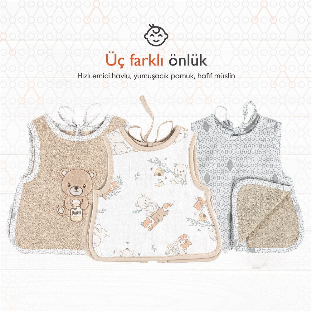Gezenbebe Hero 3'lü Çocuk Önlük Seti Teddy