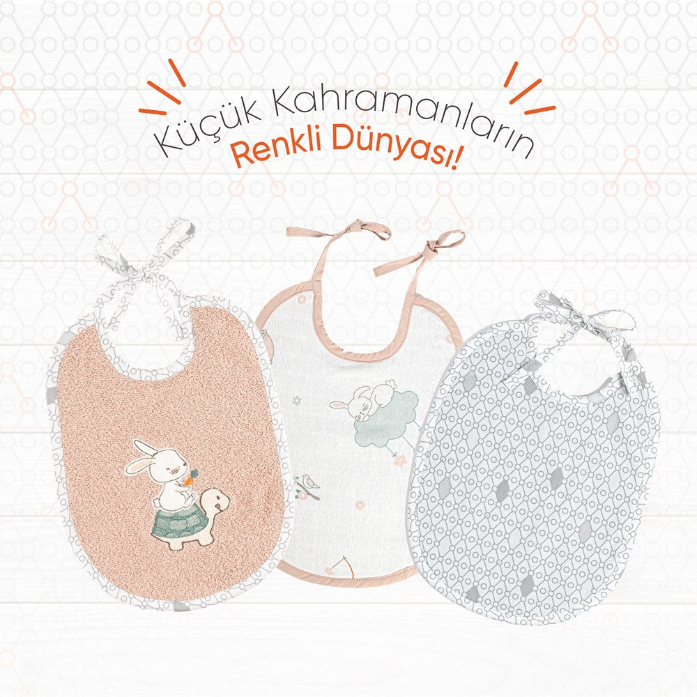Gezenbebe Hero 3'lü Yenidoğan Bebek Önlük Seti Bunny