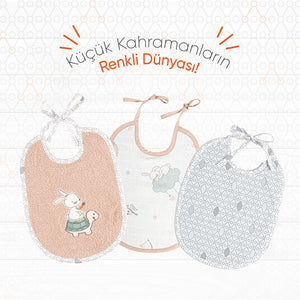 Gezenbebe Hero 3'lü Yenidoğan Bebek Önlük Seti Bunny