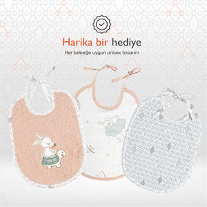 Gezenbebe Hero 3'lü Yenidoğan Bebek Önlük Seti Bunny