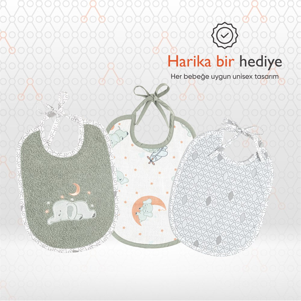 Gezenbebe Hero 3'lü Yenidoğan Bebek Önlük Seti Elephant