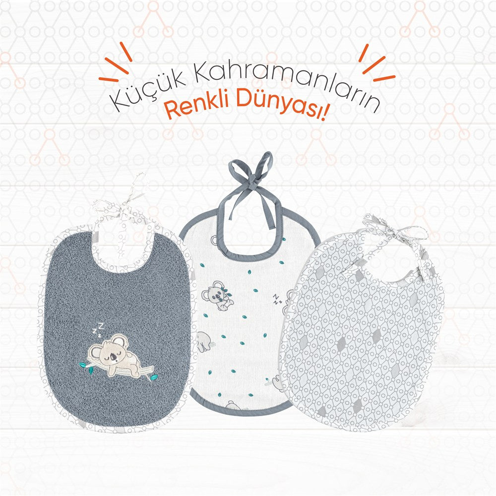 Gezenbebe Hero 3'lü Yenidoğan Bebek Önlük Seti Koala