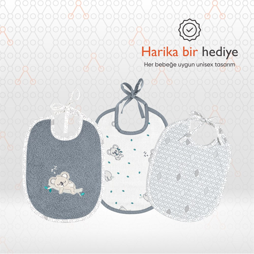 Gezenbebe Hero 3'lü Yenidoğan Bebek Önlük Seti Koala