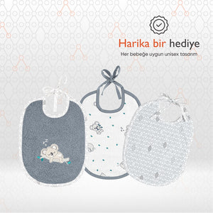 Gezenbebe Hero 3'lü Yenidoğan Bebek Önlük Seti Koala