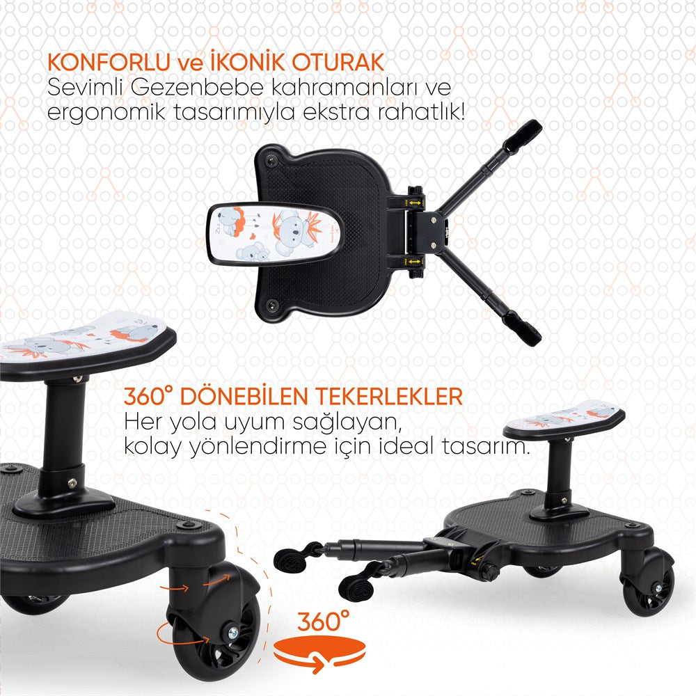 Gezenbebe Hero Bebek Arabaları İçin Oturaklı 2. Çocuk Aparatı Koala