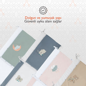 Gezenbebe Hero Bebek & Çocuklar İçin Nakışlı Karyola Kenar Koruyucu (40X180) Koala